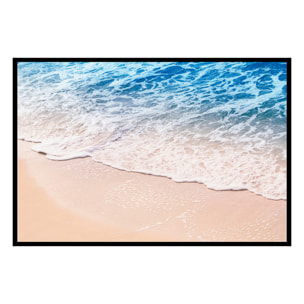 Affiche encadrée vague douce sur le sable Affiche + cadre en métal - Noir