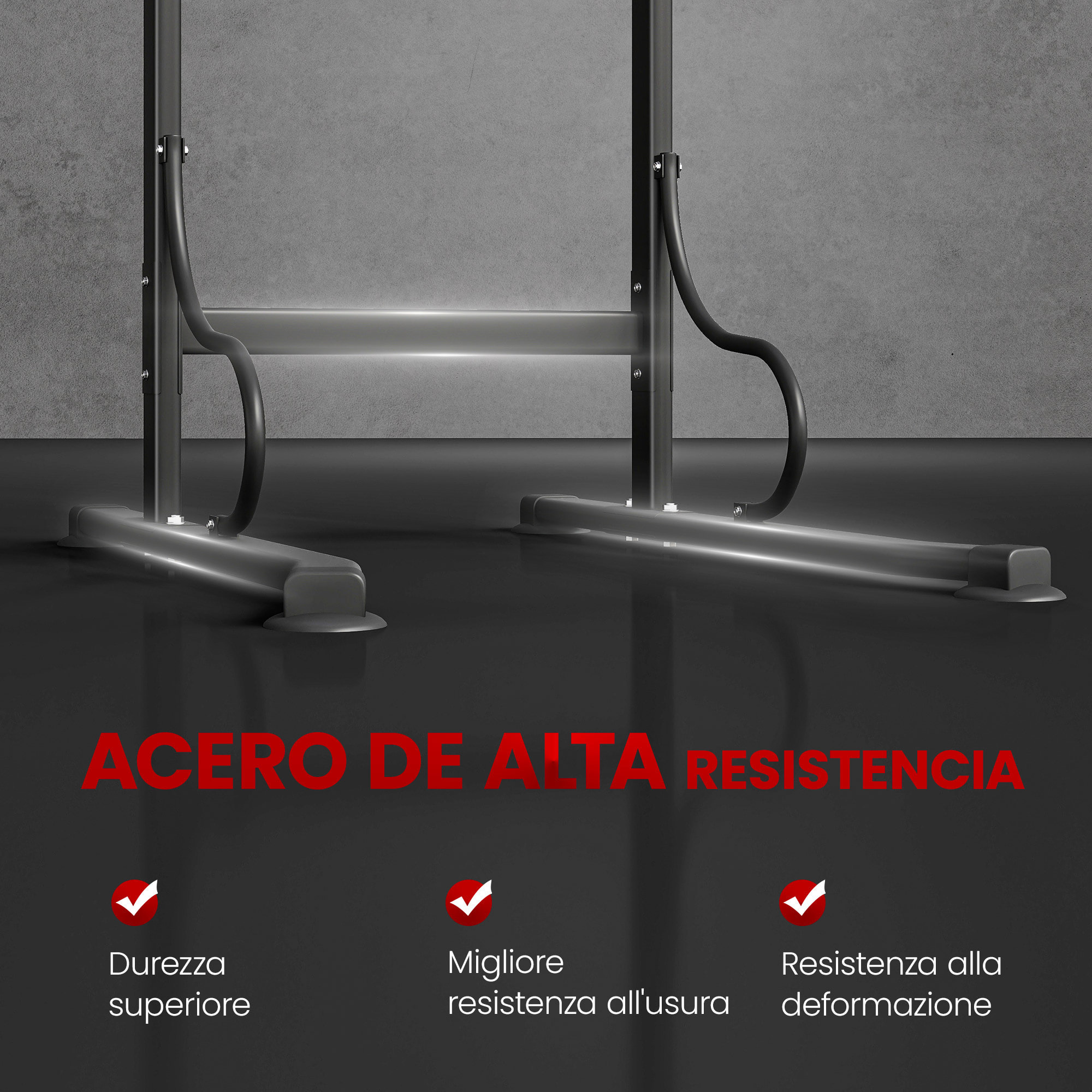 Barra de Dominadas Altura Regulable, Estación de Fondos Resistente para Gimnasio en Casa, Máquina Dominadas Multifuncional, para Entrenamiento de Fuerza