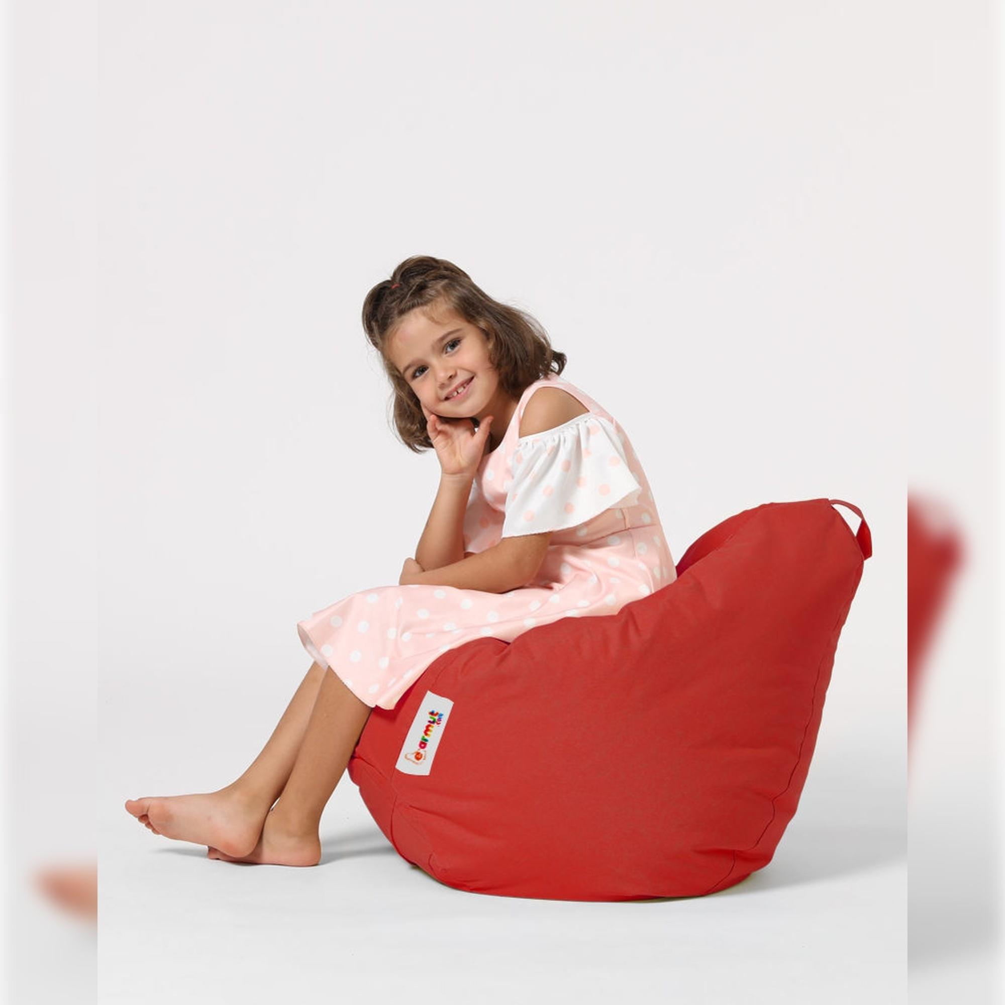 Sillón-puf para niños para exteriores rojo