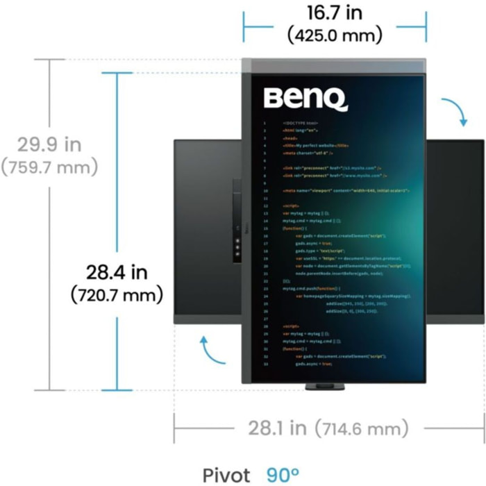Ecran BENQ RD320UA 32" IPS DUHD HDR USB-C 90W