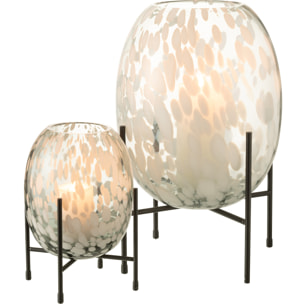 J-Line vase Sur Pied Tâché - verre - gris/blanc - large - 37 cm de hauteur