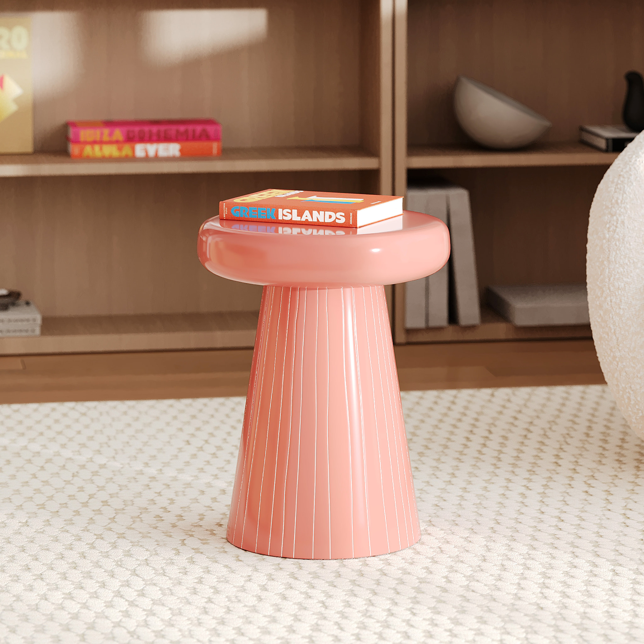 Table d'appoint ronde en métal rose D40 cm - Adélie