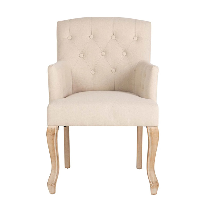 Butaca Lino Beige Capit. Patas Madera 59x62x85 Cm