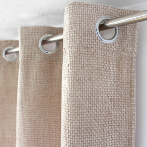 Rideau velours  - Effet chiné tamisant - Naturel
