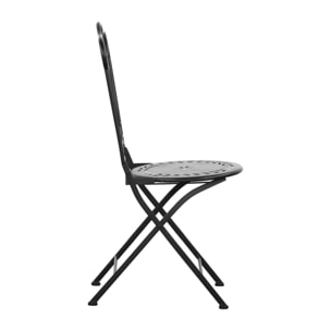 Set 2 sedie da esterno in metallo bistrò nero