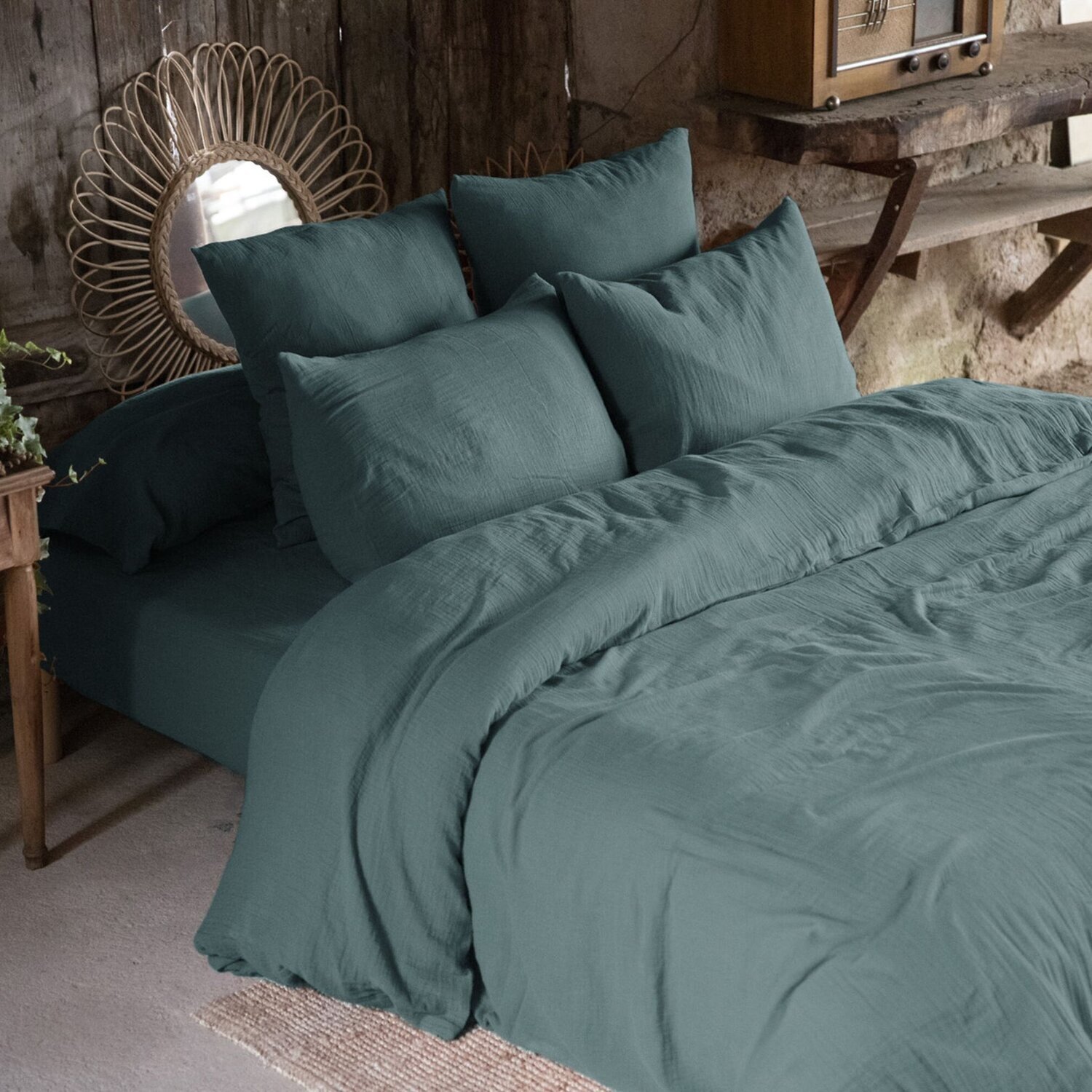 Housse de couette 100% gaze de coton canard