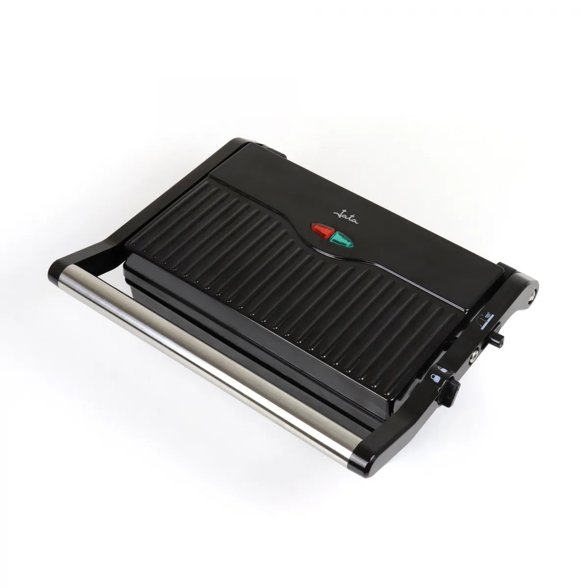 Parrilla eléctrica grill JATA JEGR1107 con placas rayadas (22,8 x 14,5 cm) antiadherentes 1000 W