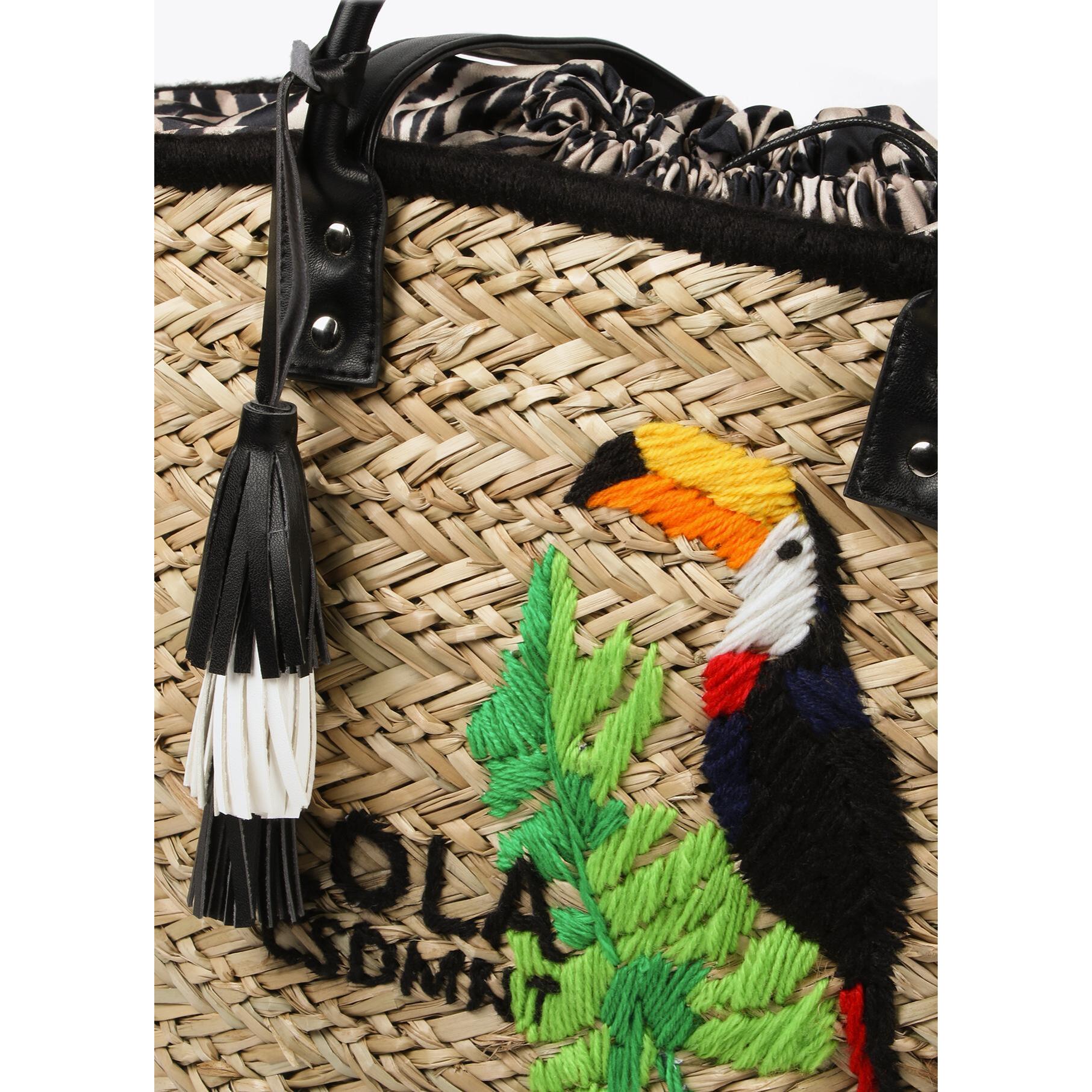 Borsa a cesta tucano ricamato