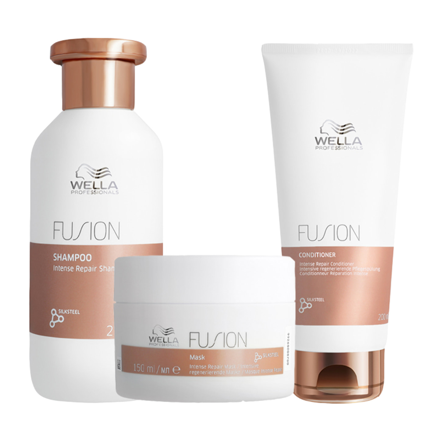 WELLA Kit Fusion Intense Repair Shampoo 250ml + Mask 150ml+  Conditioner 200ml