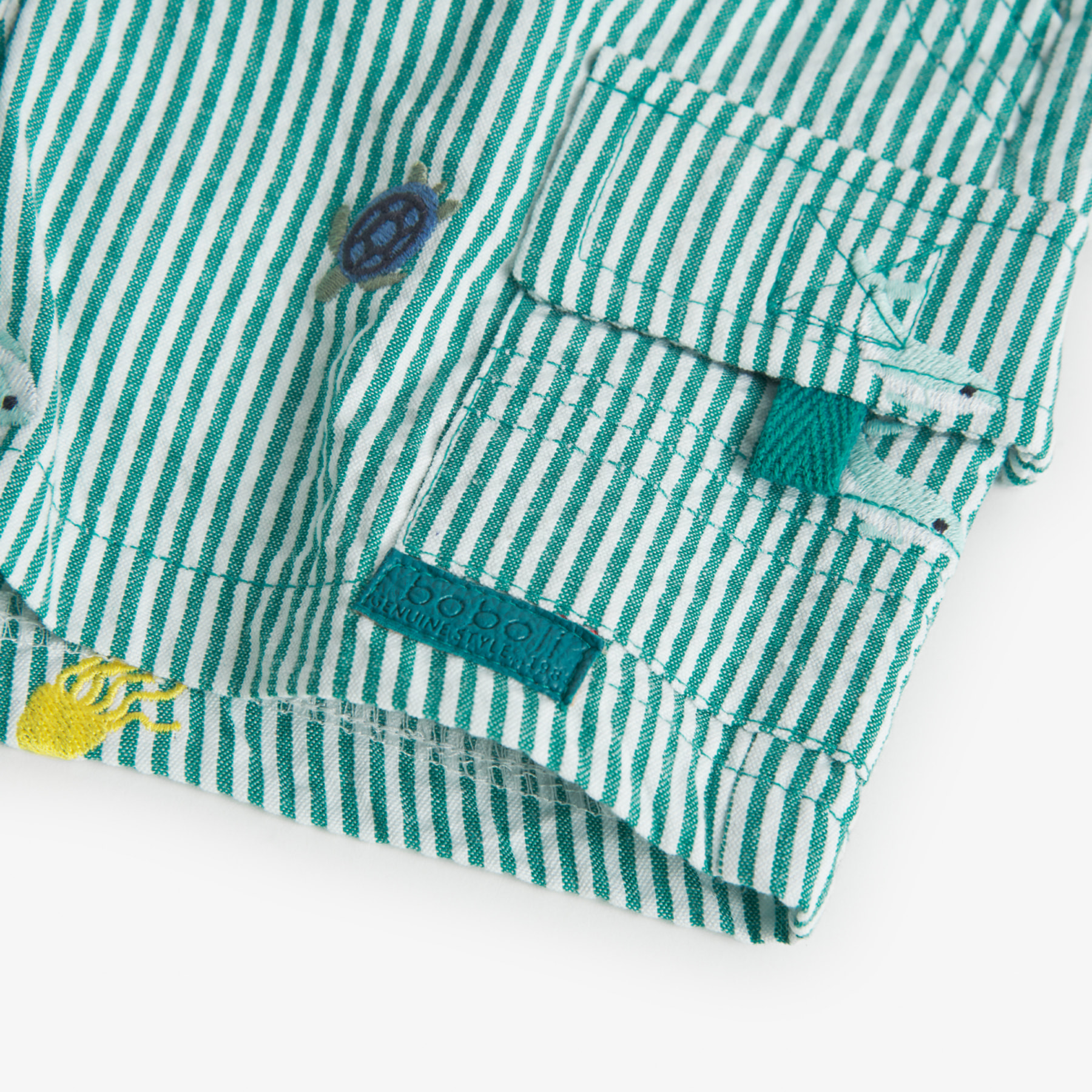 Bermudas niÃ±o, popelÃ­n, estampado, verde agua