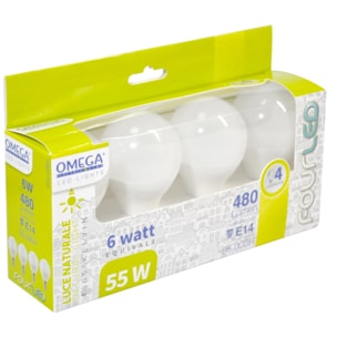 OMEGA Set 4 Pezzi Sfera P45 6W LED