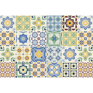 Stickers muraux - Sticker Mural Carrelage adhésif Cuisine Salle de Bain - 24 STICKERS CARREAUX DE CIMENT AZULEJOS REINA