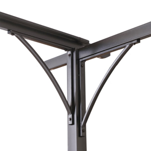 Pergola rétractable polyester beige métal époxy noir