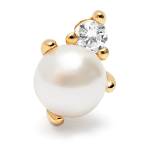 Pendiente Suelto Pearl Spark Plata Baño Oro