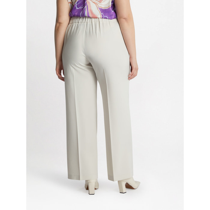 Fiorella Rubino - Pantalones rectos con fibras TENCEL™ - Beige