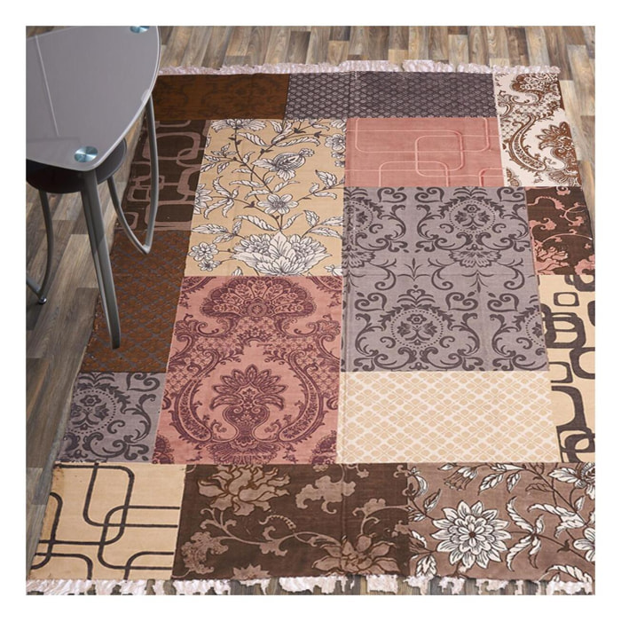 Tapis kilim fait main en coton motif ethnique ROHO