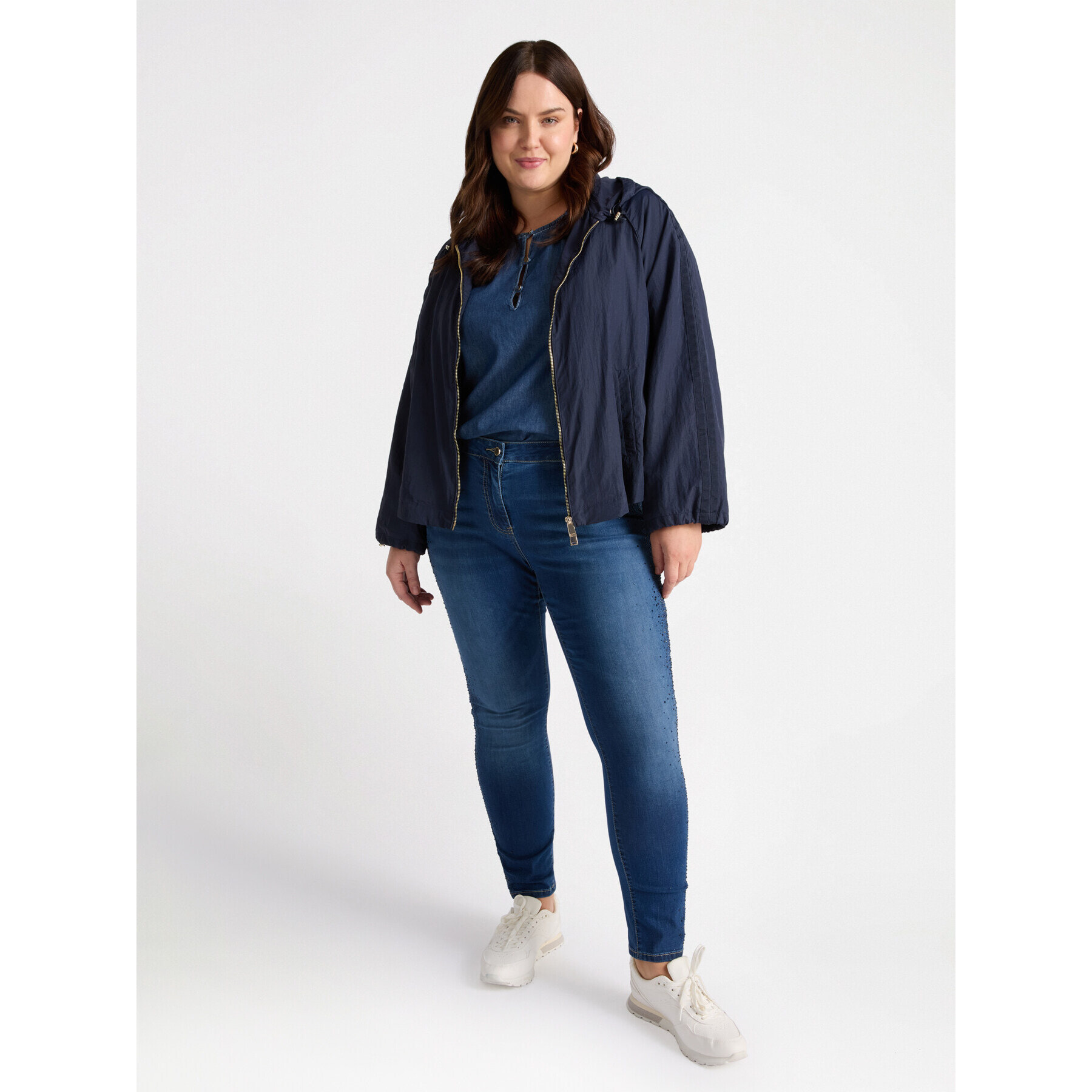 Fiorella Rubino - Parka con espalda de encaje - Azul