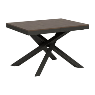 Table extensible 90x120/380 cm Volantis Evolution Noyer cadre Anthracite