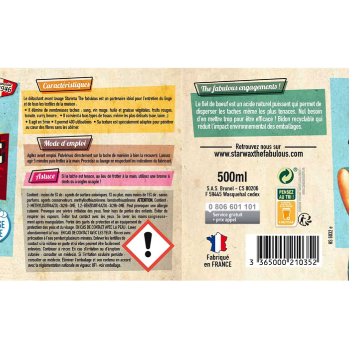 Pack de 2 - Starwax - Détachant Spray Au Fiel De Bœuf 500Ml Fabulous