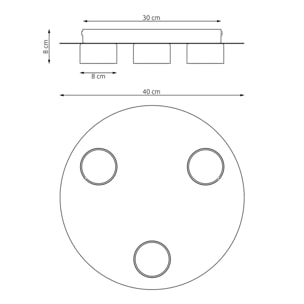 Lampada da soffitto BOLX in acciaio nero opaco