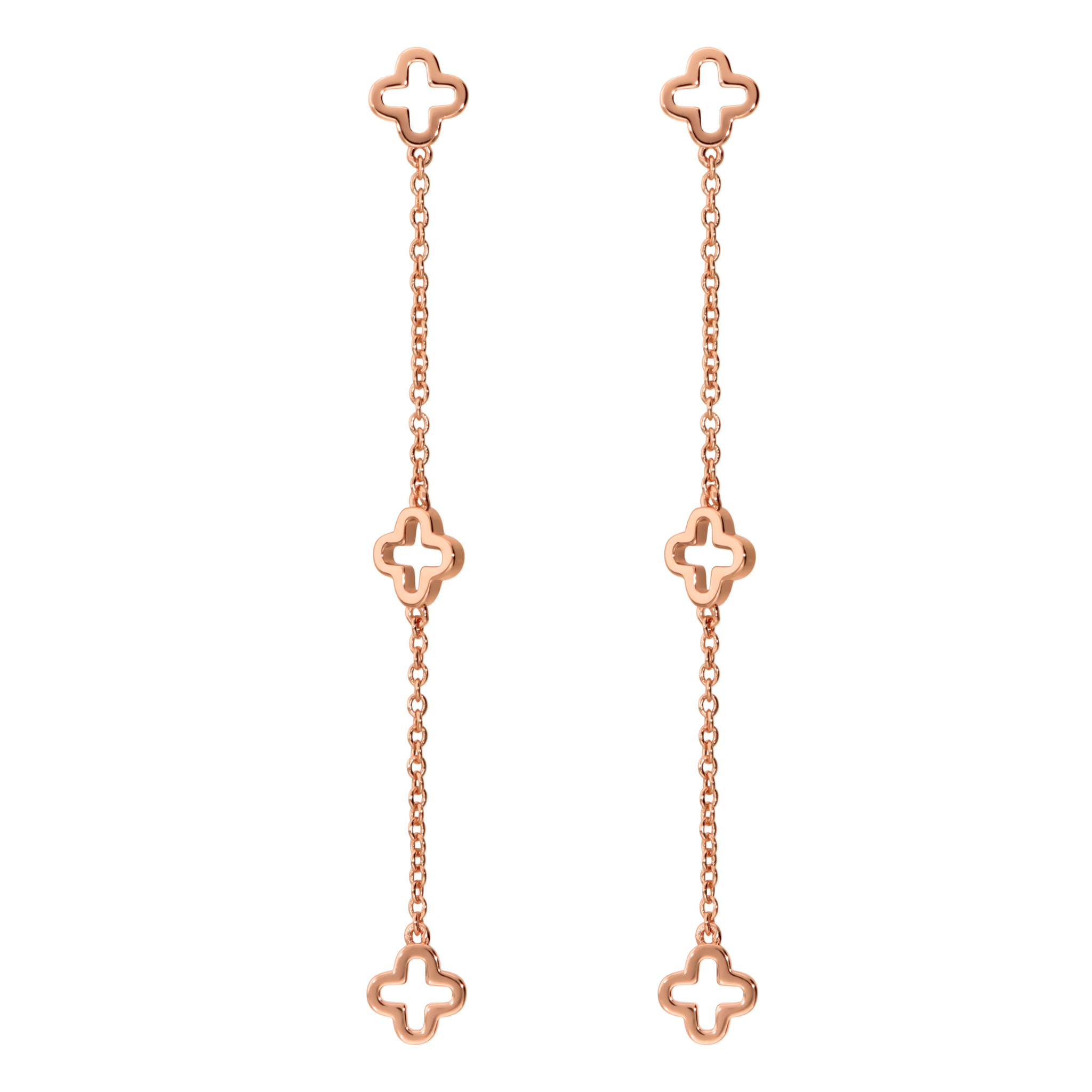 Orecchini Pendenti con Ciondoli a Quadrifoglio Traforati