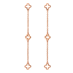 Orecchini Pendenti con Ciondoli a Quadrifoglio Traforati