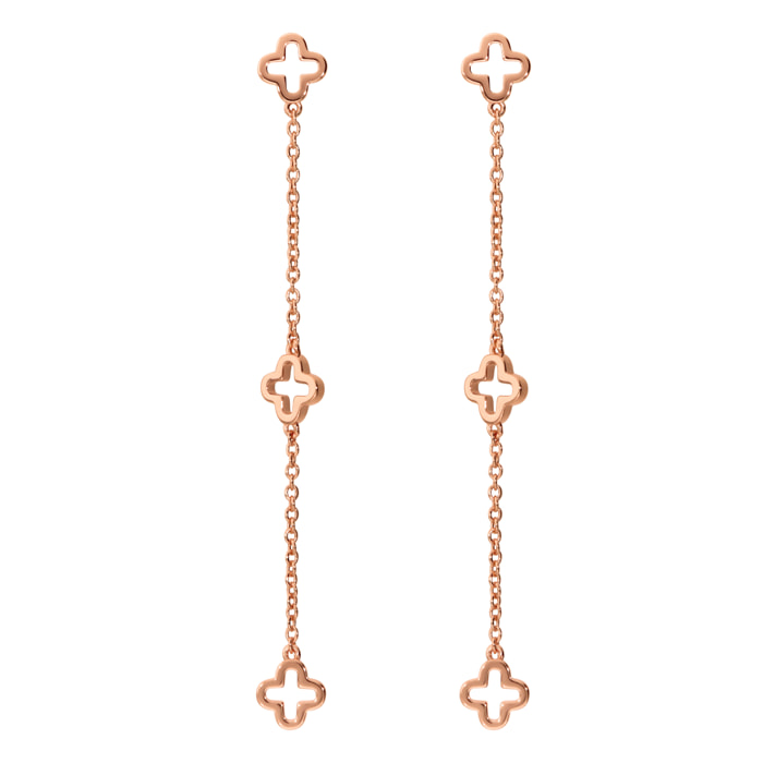 Orecchini Pendenti con Ciondoli a Quadrifoglio Traforati