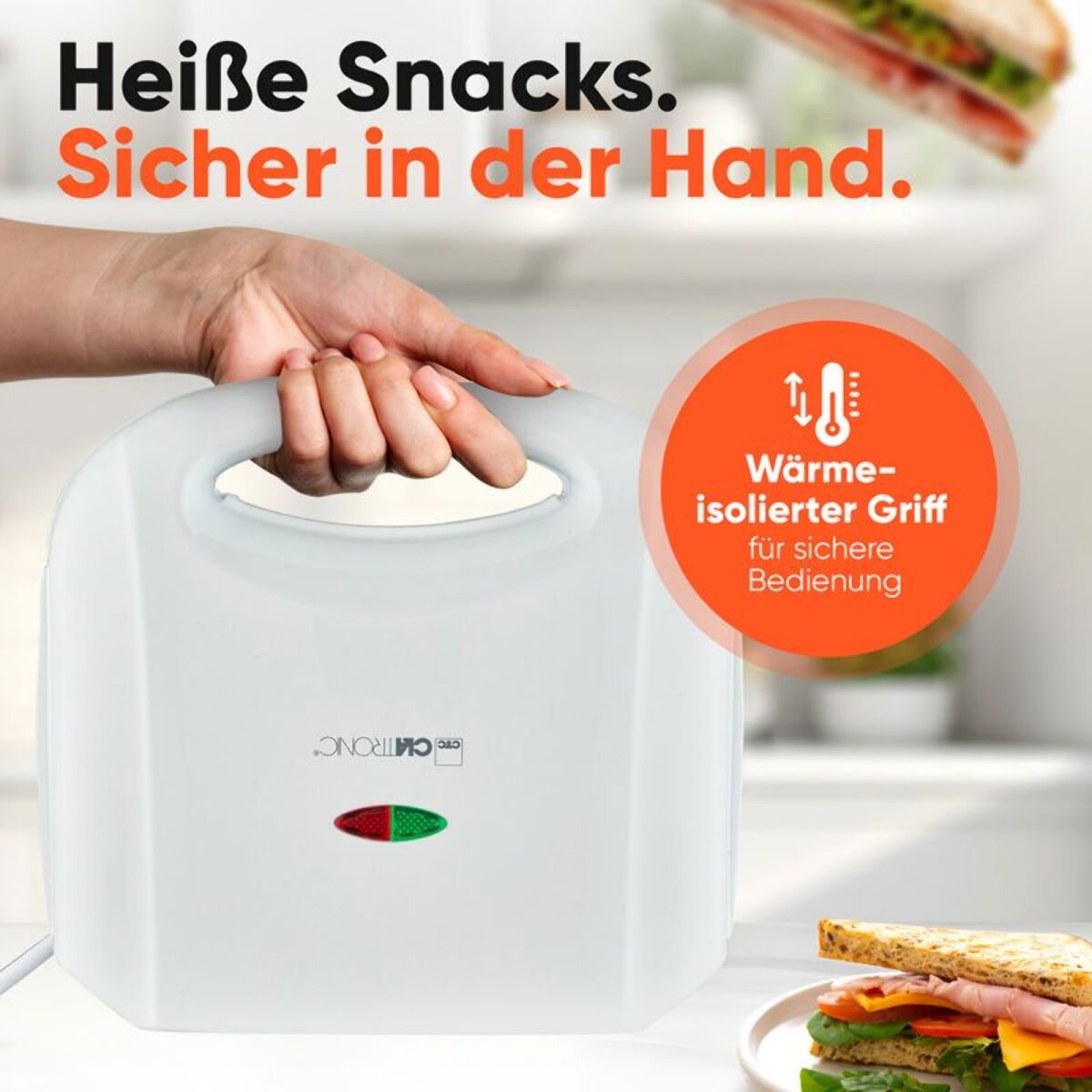 Appareil à Sandwich / Croque-monsieur Blanc Clatronic ST3813-Blanc