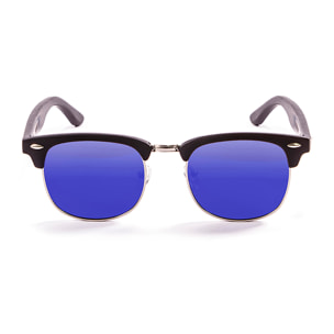 Gafas de sol OCEAN REMEMBER - De brazo negro de bambú con montura negro mate / Revo azul