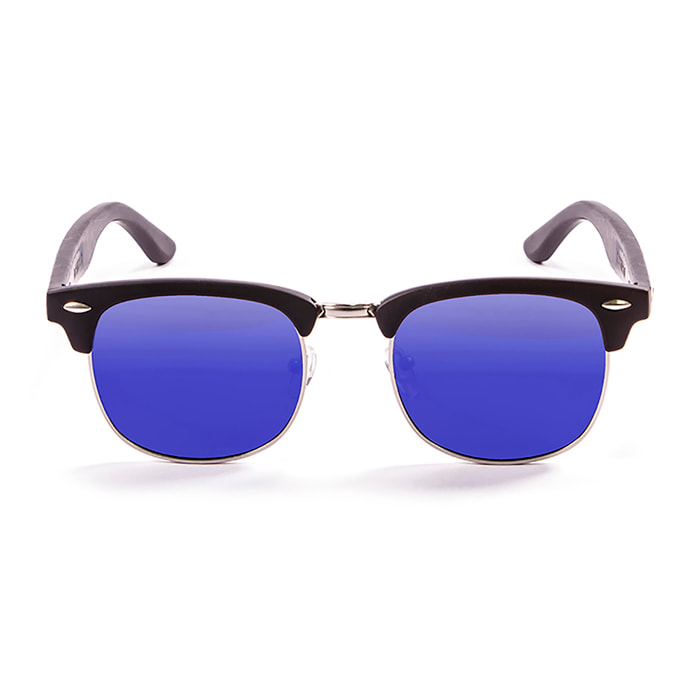 Gafas de sol OCEAN REMEMBER - De brazo negro de bambú con montura negro mate / Revo azul