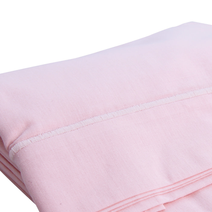 Drap plat avec point bourdon - Rose Clair