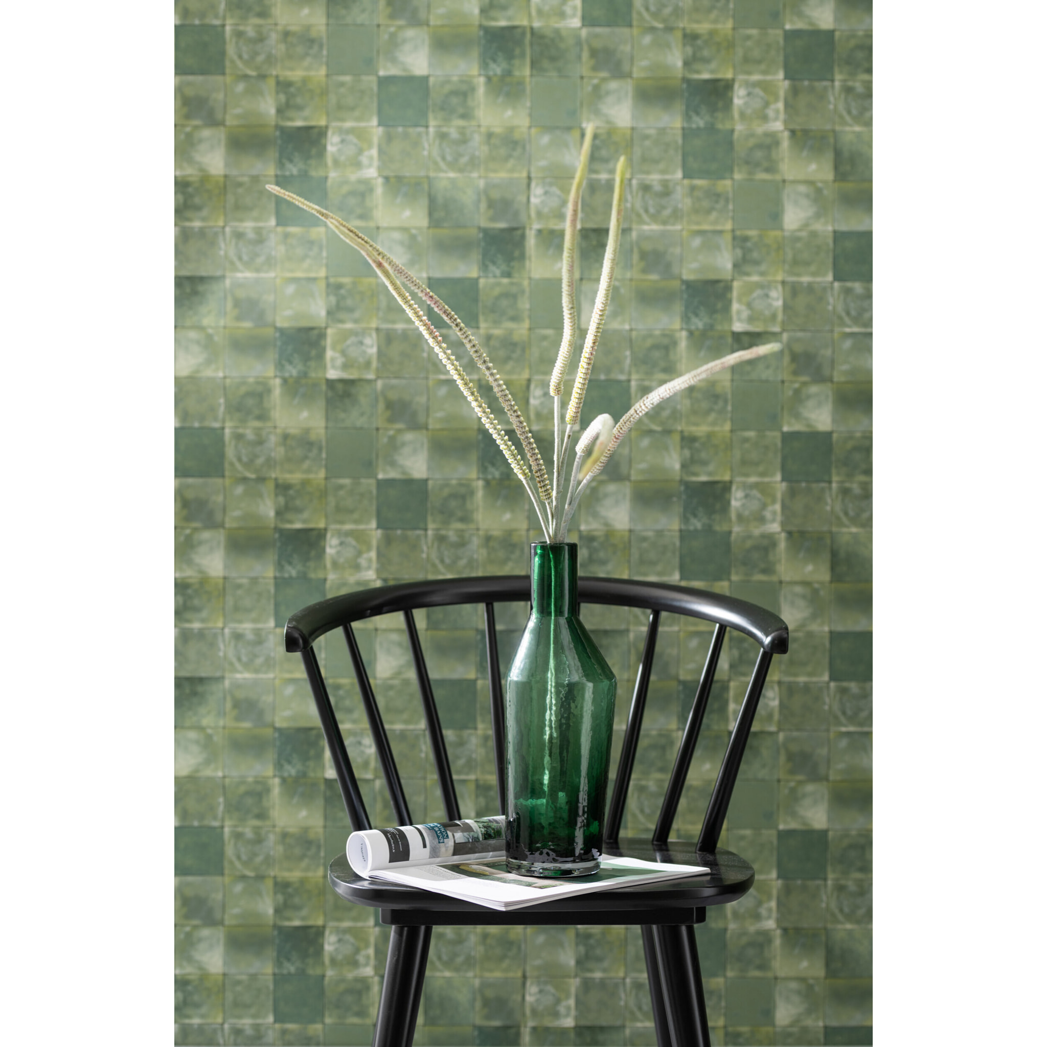 J-Line vase Bouteille - verre - vert - large - 35 cm de hauteur