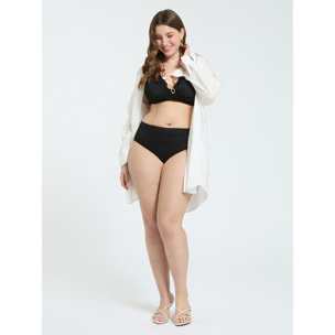 Fiorella Rubino - Bikini de red con escote cruzado - Negro