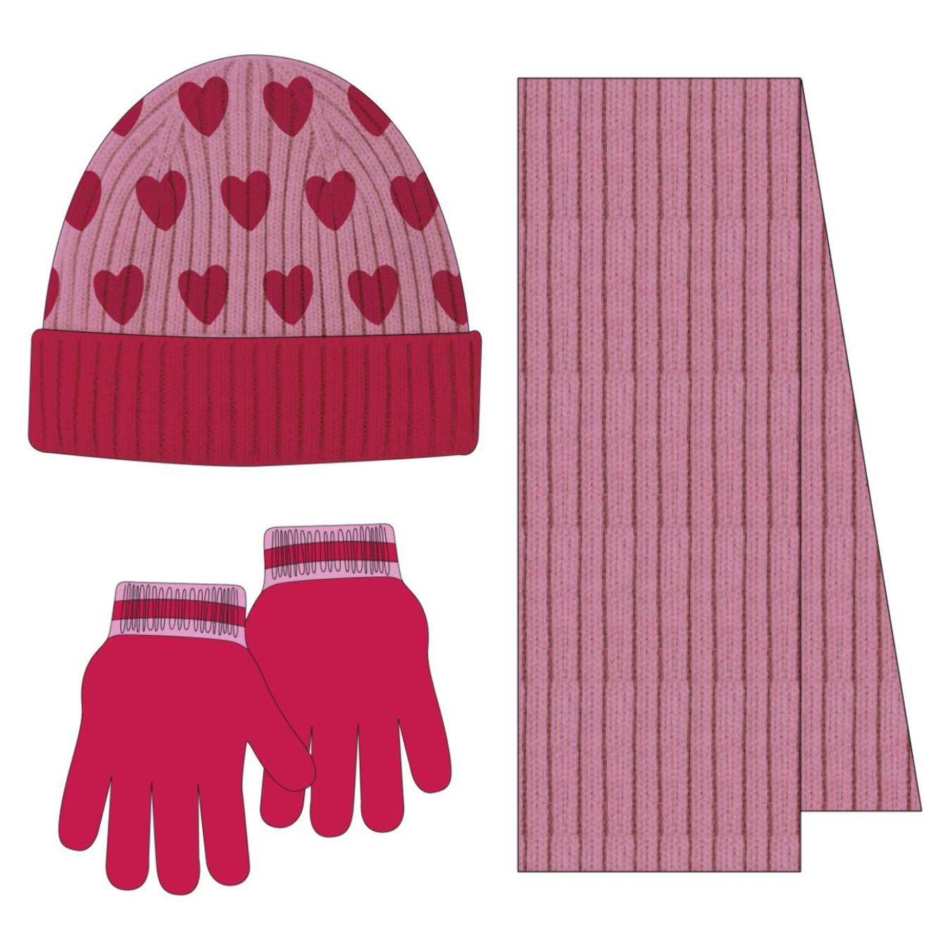 Conjunto gorro, guantes y tubo de cuello infantil "Hello Kitty"