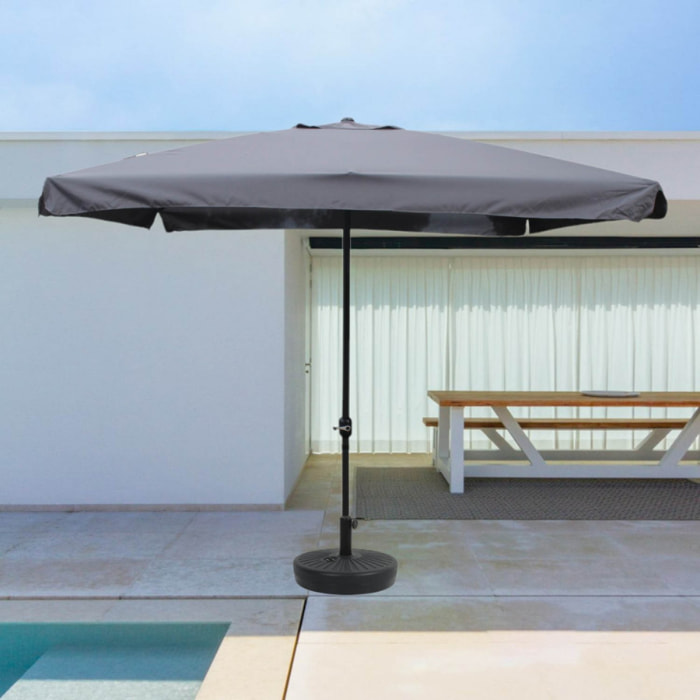 Parasol droit carré 3 x 3 m gris PALMIA