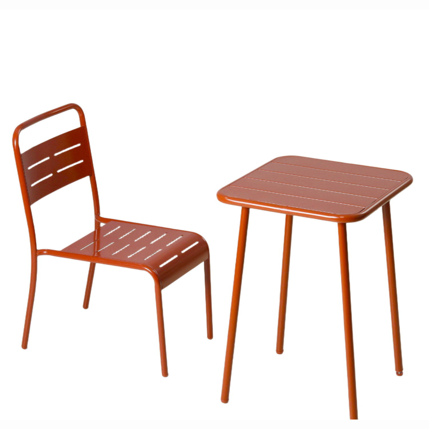 EVORA Table carrée 2 places 50x50cm terracotta