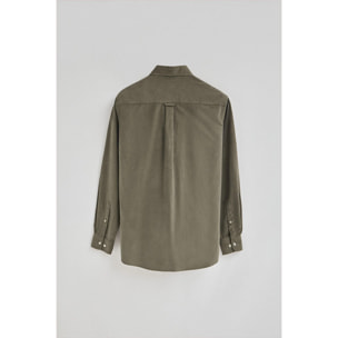 Camisa verde militar de pana con logo Rigby Go