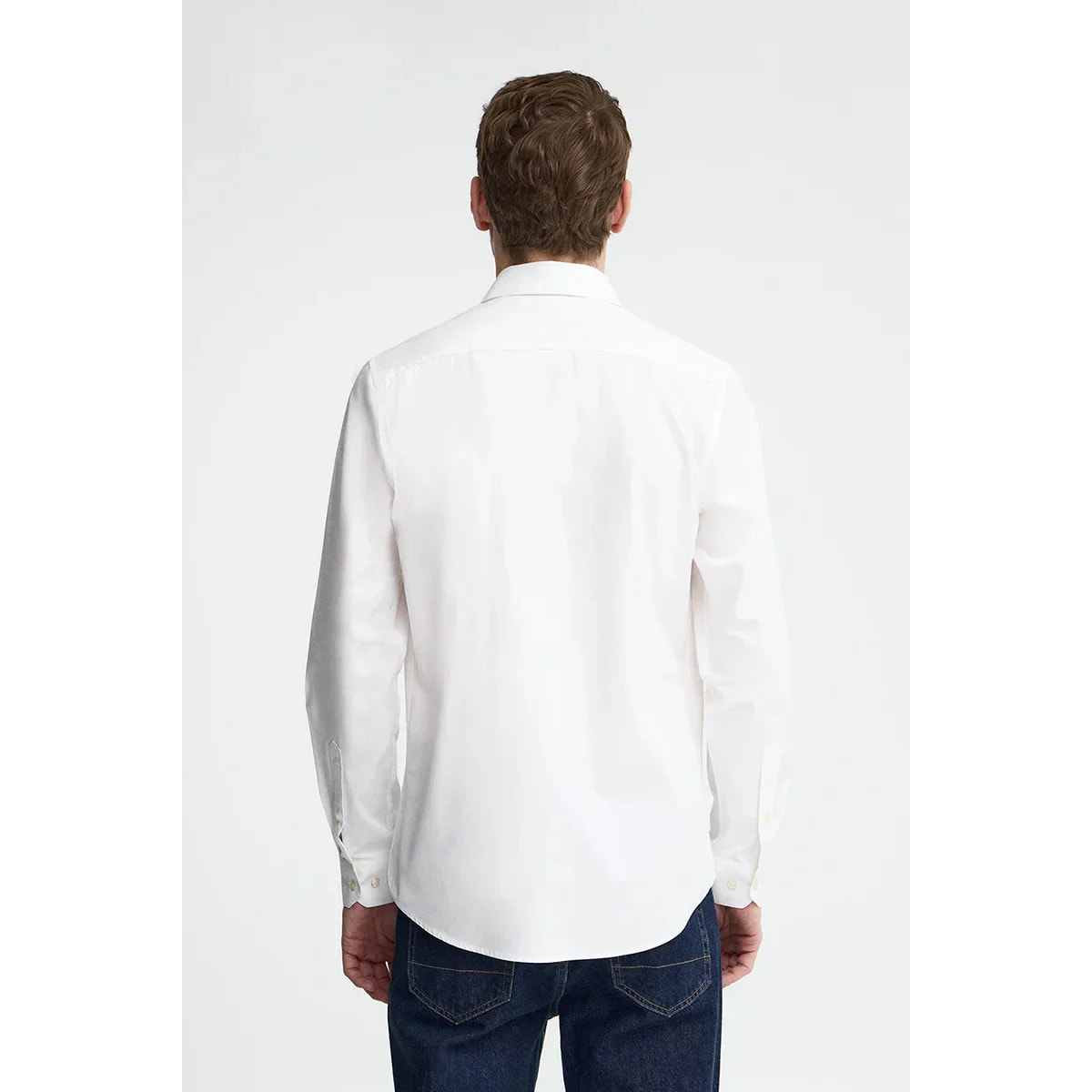 Camisa blanca de corte slim con logo Rigby Go