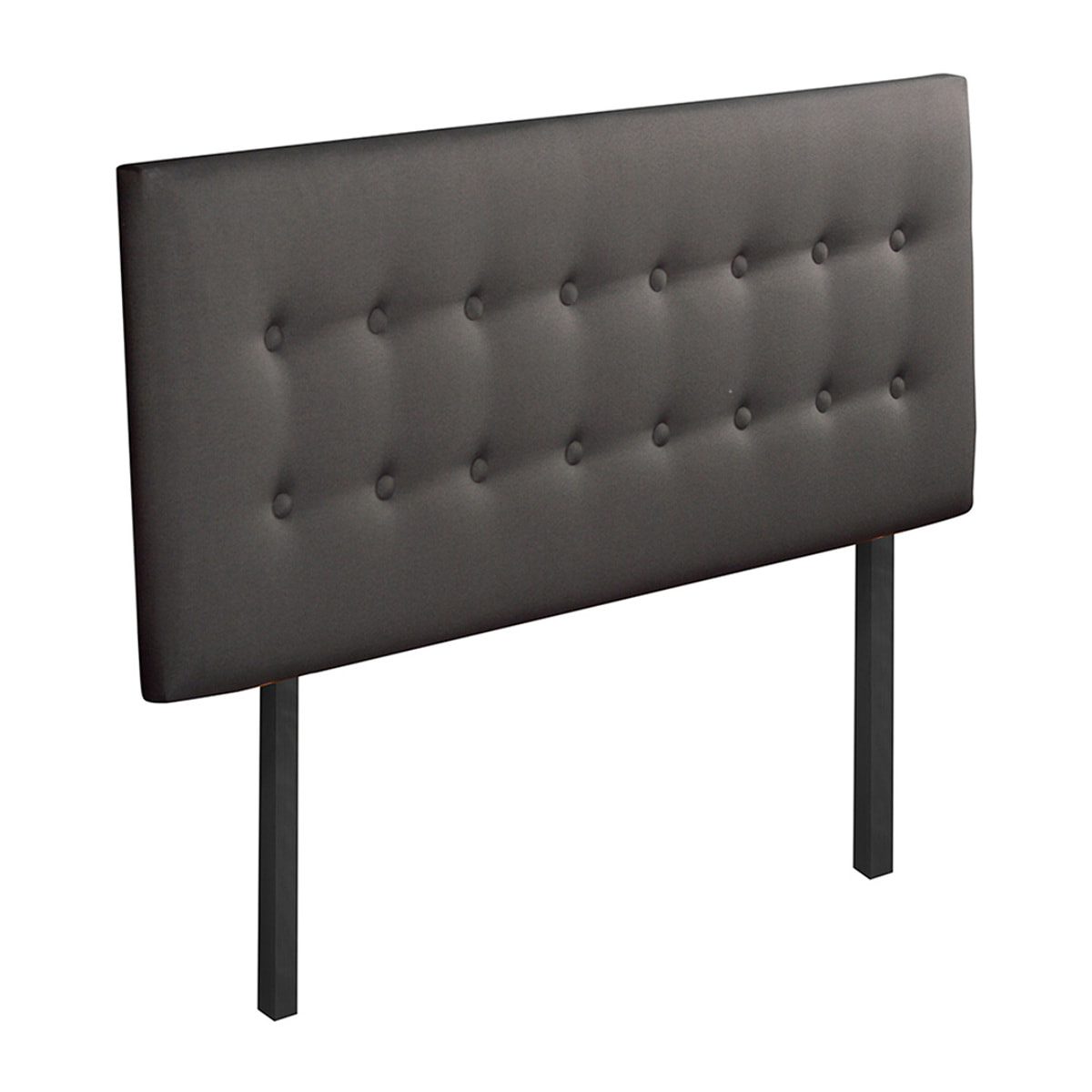 Tête de Lit Margot, Capitonnée, Gris Anthracite avec Pieds en Bois, Hauteur 110 cm, Sans Fixation Murale, Confort Moelleux