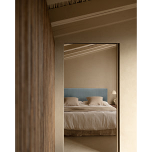 Cabecero tapizado de poliester liso en color verde azulado de varias medidas