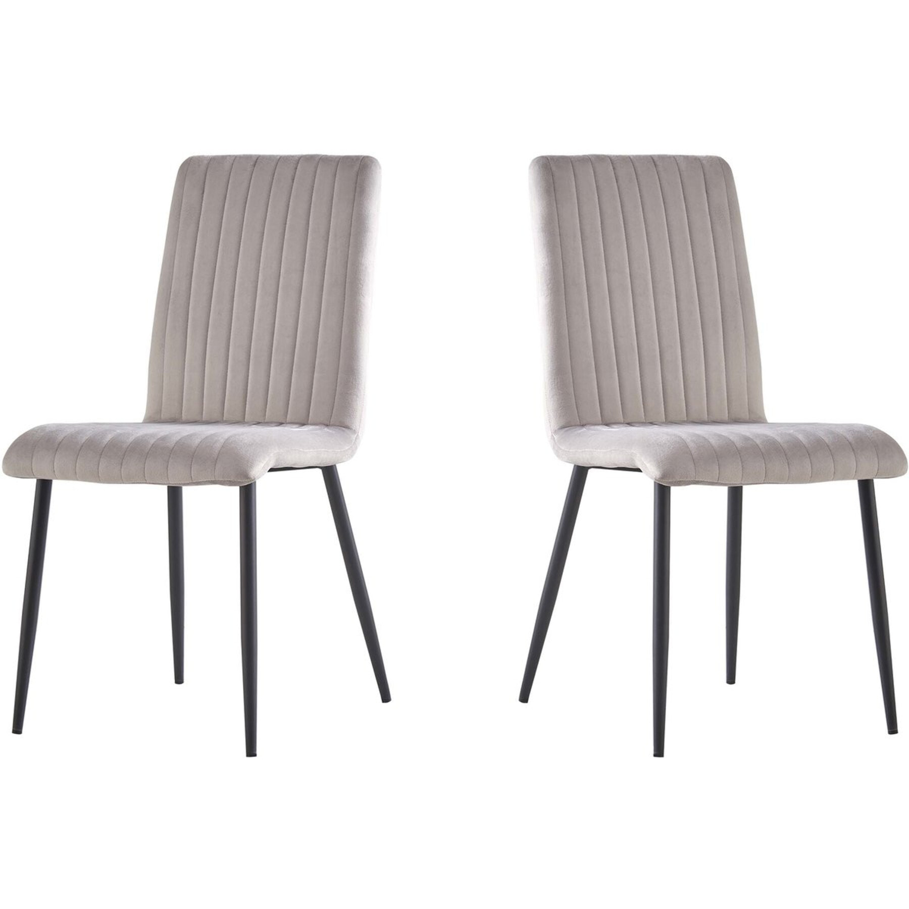 Lot de 2 chaises en velours "Henley" - Gris clair