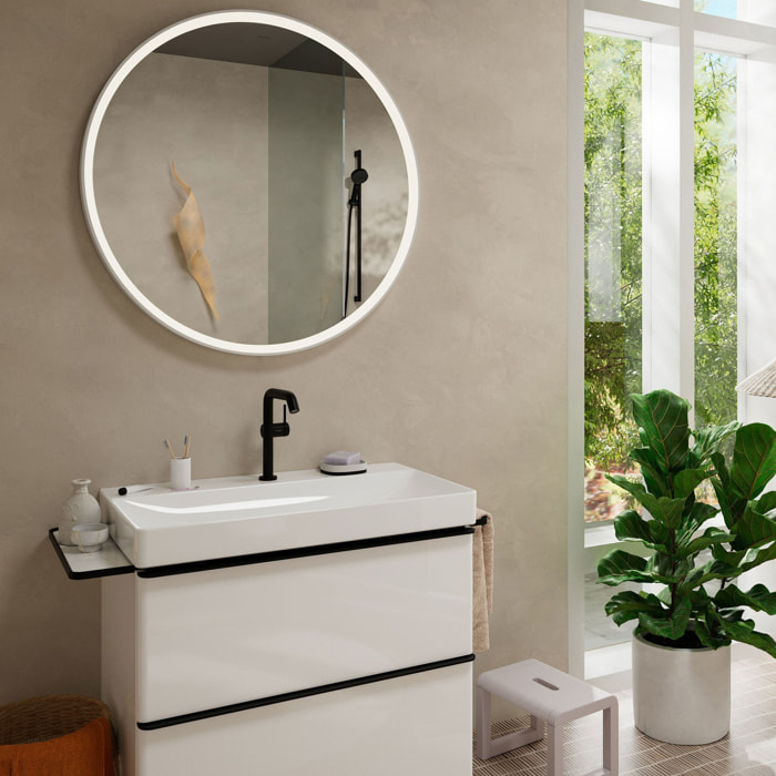 Mitigeur lavabo Tecturis S 210 Fine Ecosmart+ avec bonde clic-clac, Noir mat