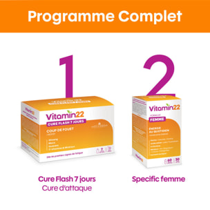 VITAMIN'22 - Specific Femme - A base de 14 vitamines et minéraux - Action fortifiante et anti-fatigue - Fabriqué en France - Cure de 60 jours - Lot de 2