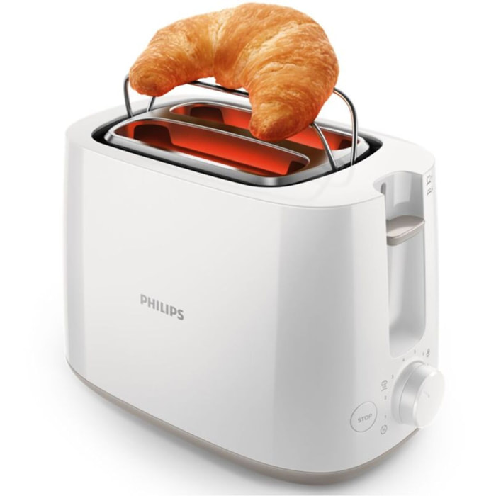 Grille-pain PHILIPS HD2581/00 Toaster blanc Daily, 2 fentes, 830W