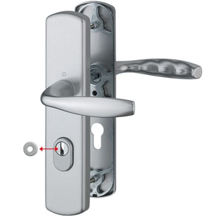 Ensemble de sécurité New York 1810H/3452A-ZA/3450 Aspect Inox 37-42 mm - Clé i - HOPPE AG - 10714251