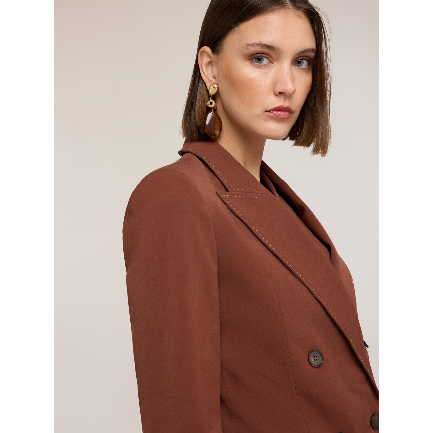 Motivi - Giacca con impunture The Tailoring Lab - Marrone