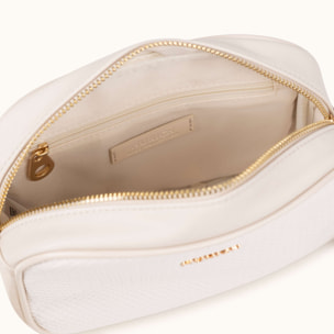 Bandolera Tipo Camera con Textura y Acabado Metálico BLOCK FUN CREAM CROSSBODY CAMERA