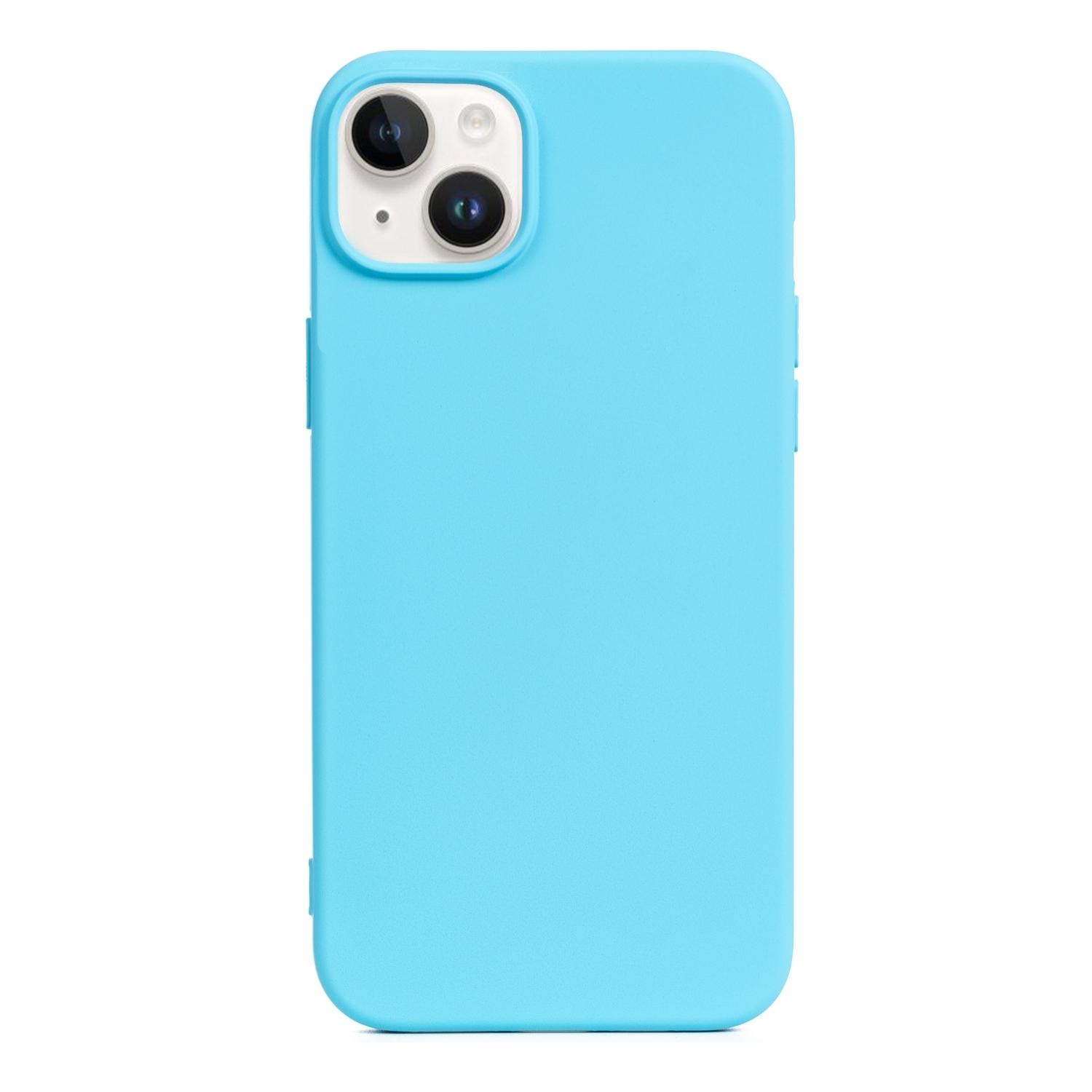 DAM Custodia in silicone Essential per iPhone 14 Plus. Interno in morbido velluto. 8,09x1,06x16,36 cm. Colore blu