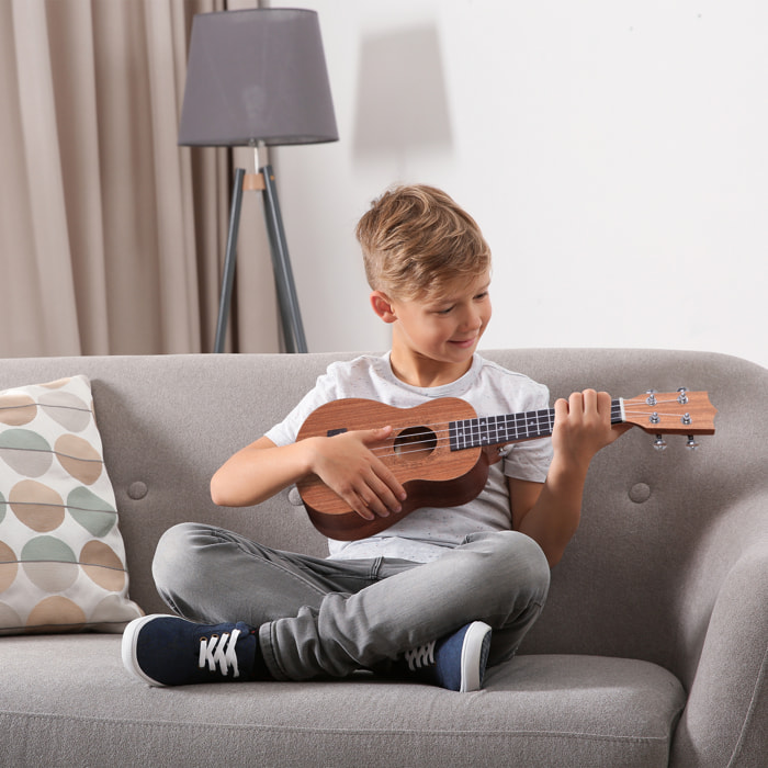Ukelele 21 Pulgada Ukelele Soprano para Principiantes Cuerda Nylon Hecho a Mano