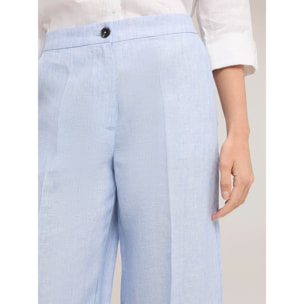Motivi - Pantalones palazzo de lino - Light - blue